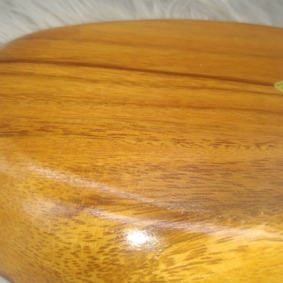 MCM Monkey Pod Rolling Natural Wood Tray 14"  Catch-all, Dresser, Foyer Décor - Picture 4 of 8